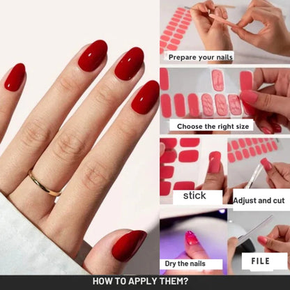 Cherry Red Gel Nail Kit - Salon Finish
